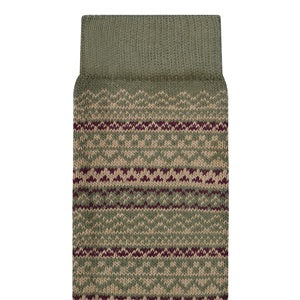 Knitted sock with a pattern on a white background