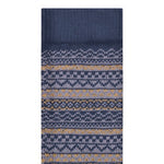Navy blue sock with a pattern on a white background