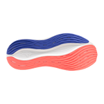 Wavy shoe sole with blue, white, and pink colors on a white background