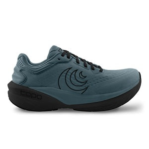 Men's blue, high cushion, neutral athletic shoe.