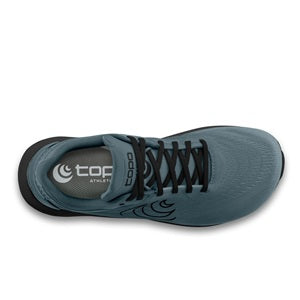 Men's blue, high cushion, neutral athletic shoe.