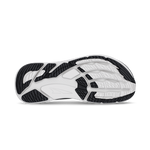 White athletic shoe with black accents on a white background